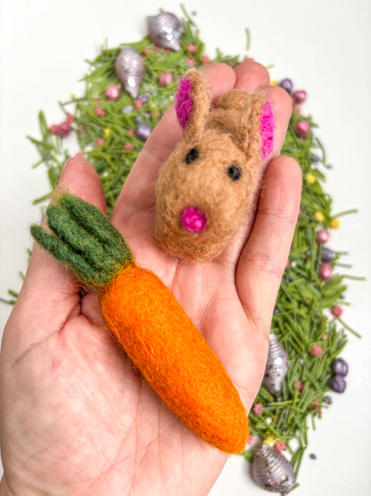 Baby Bunny & Carrot- Felt Play Set