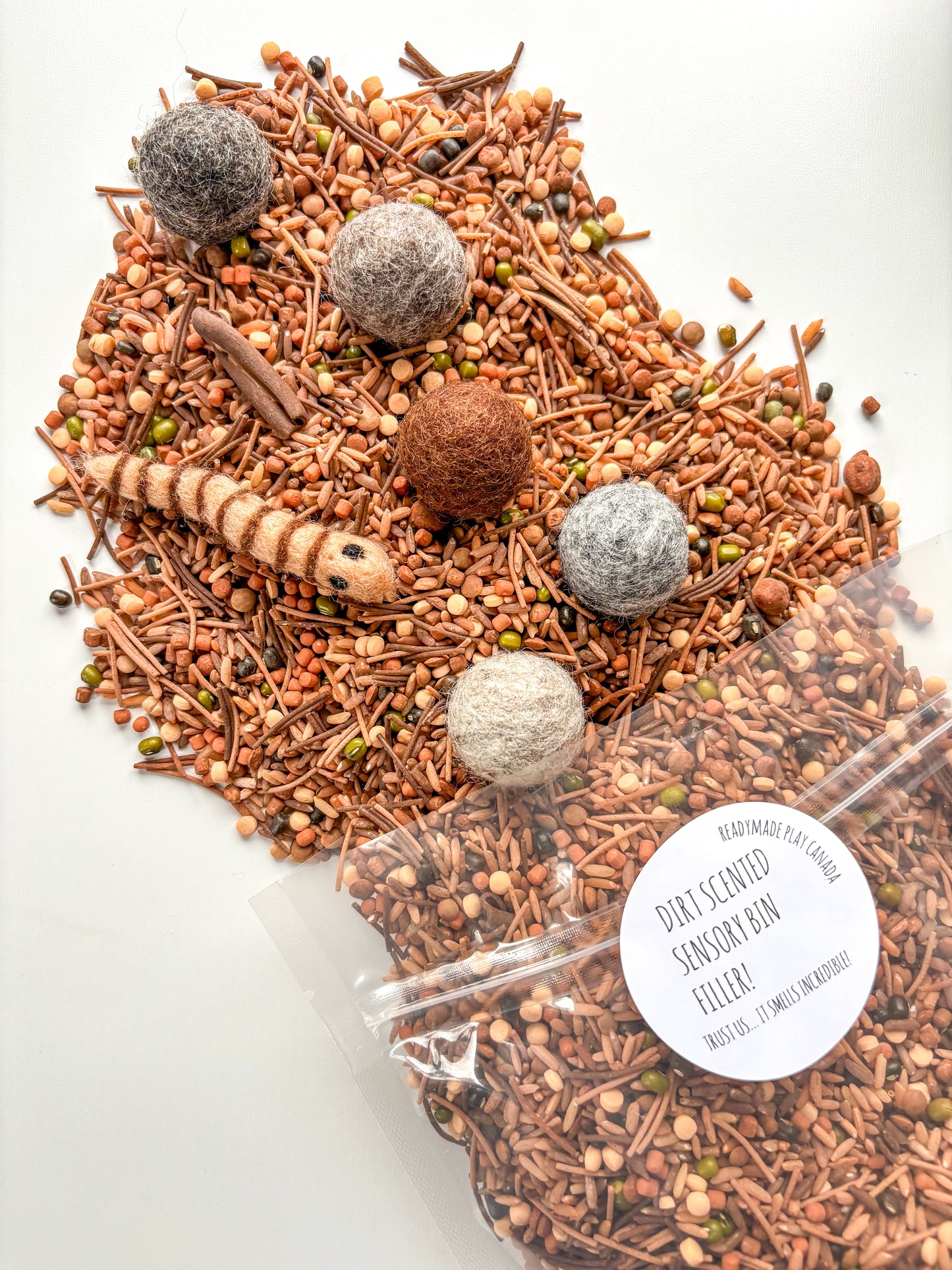 Worms love Dirt! Scented Sensory Bin Filler
