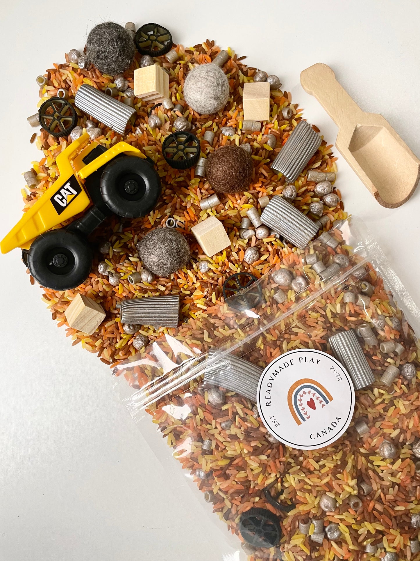 Construction Sensory Bin in a Bag