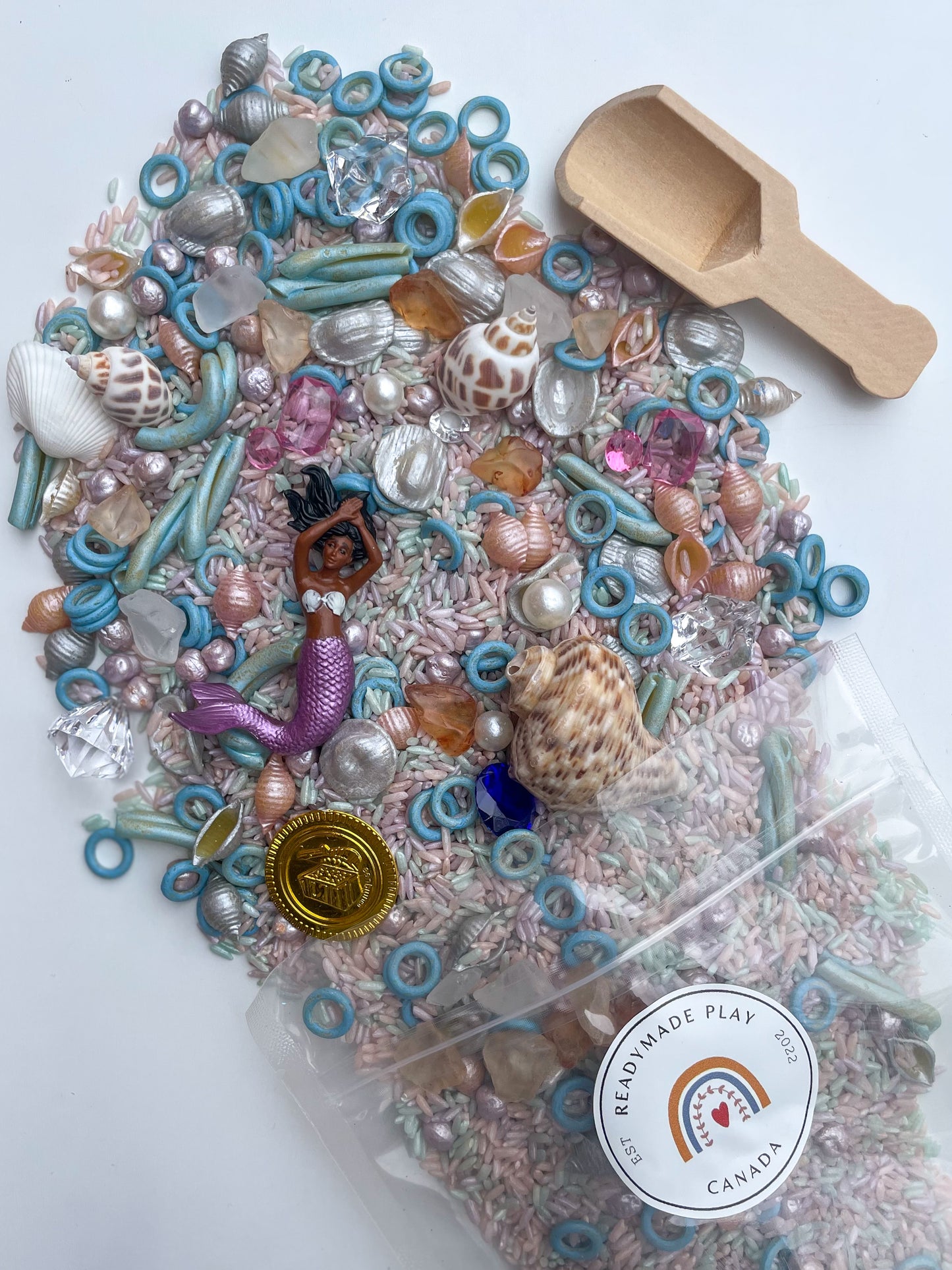 Mermaid Treasure Hunt- Sensory bin in a bag