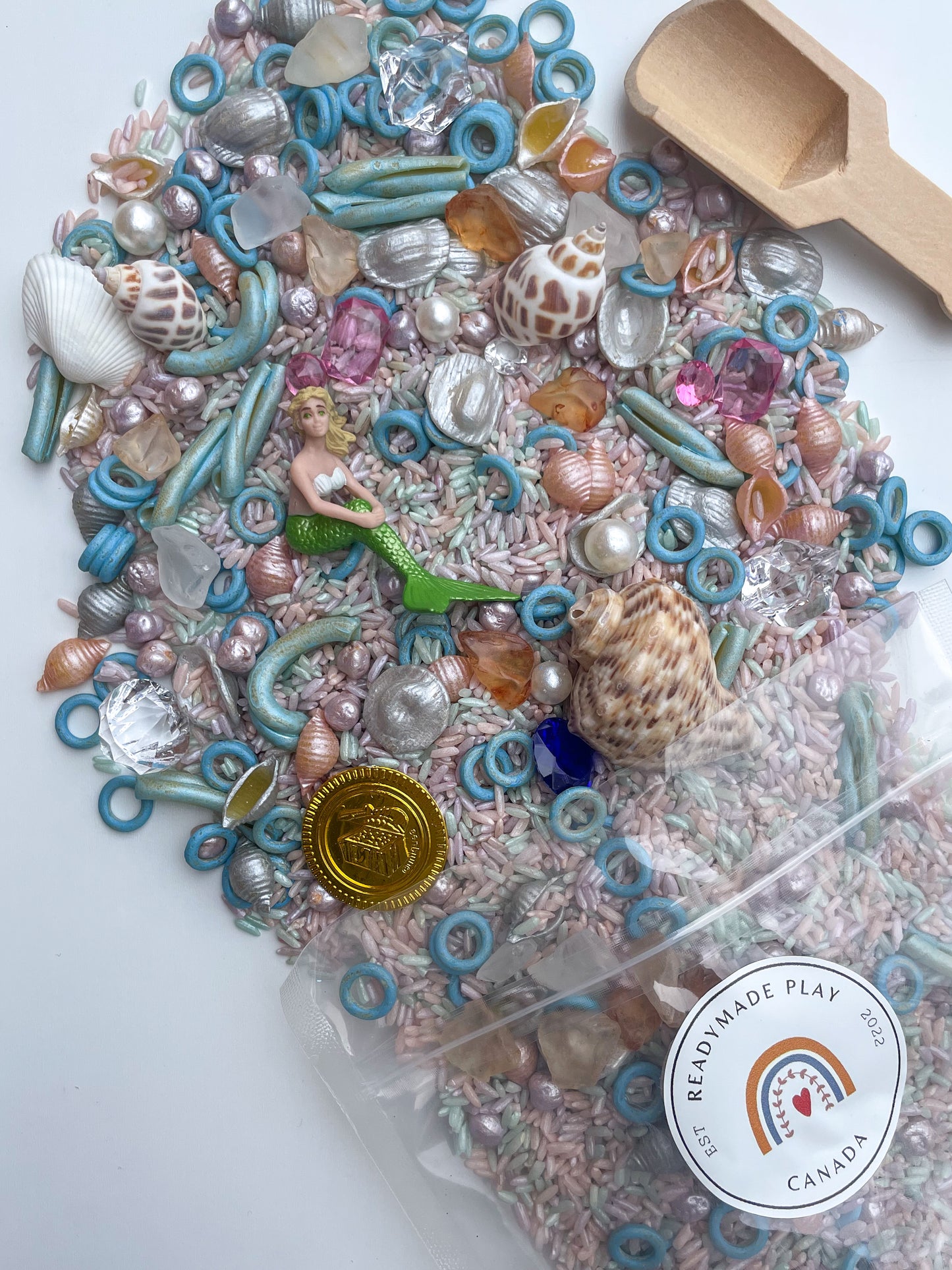 Mermaid Treasure Hunt- Sensory bin in a bag